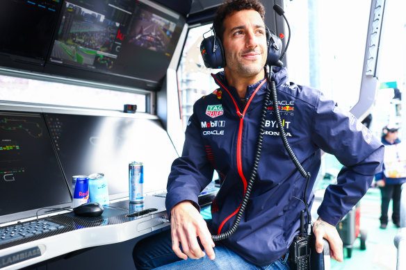 Daniel Ricciardo looks on from the pit wall during practice on Friday.