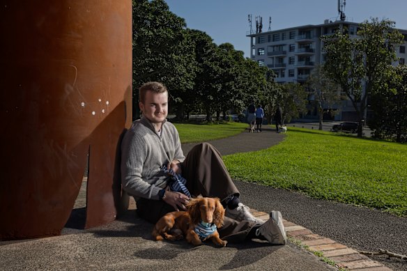 Simon Berry with his dachshund Pickle.