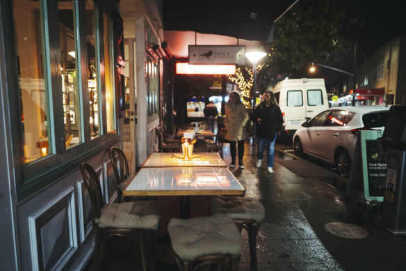 Darling Street in Balmain last Saturday night.
