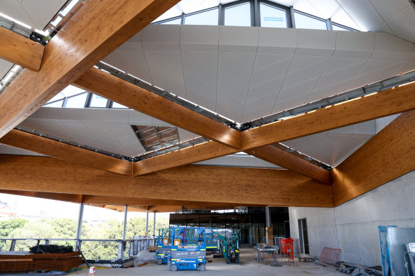 Inside the new Sydney Fish Market building which is expected to open later this year. 