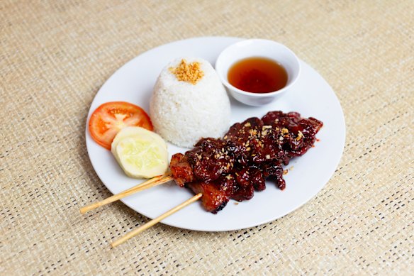 Pork barbecue skewer.