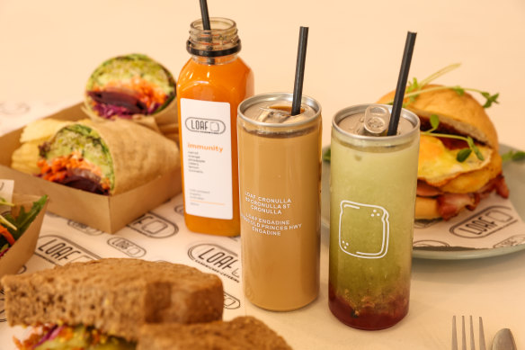 Canned iced drinks and fresh juices.
