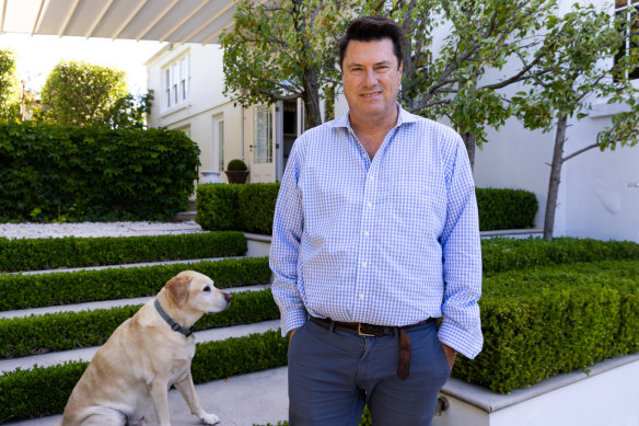 Rugby Australia chairman Hamish McLennan at home on Sunday.