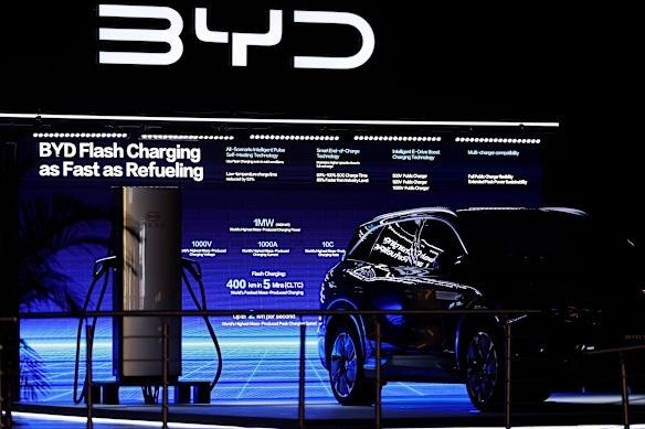 Geely has bested BYD by using a higher voltage system. Its new battery uses an 800-volt electrical system and the higher voltage allows more electricity to be pushed into the battery at once, helping to cut charging times.