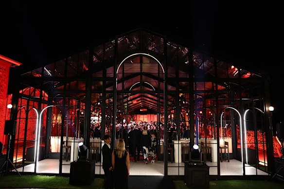 Vista geral do jantar de recepção oficial do Gather Round no Penfolds Magill Estate na noite de quarta-feira.