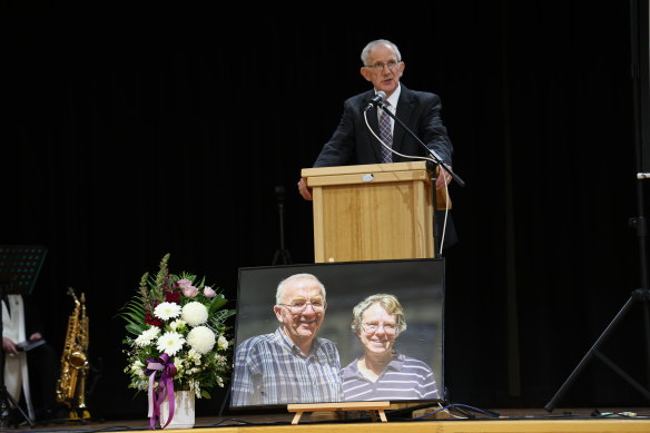 A public memorial for Don and Gail Patterson in September.