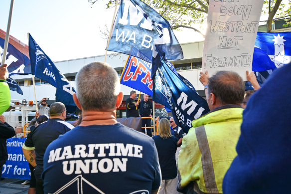 The MUA undertook strike action for three months in Fremantle last year.