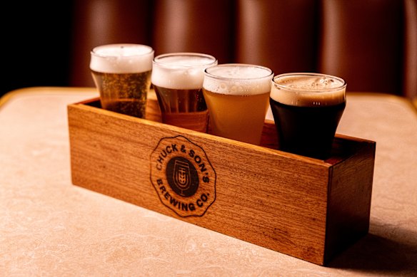 A flight of beers.