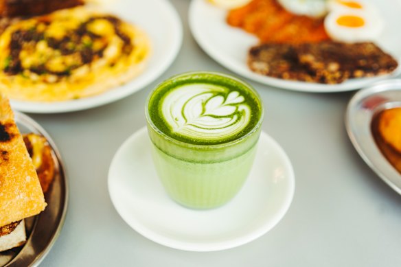Matcha latte. 