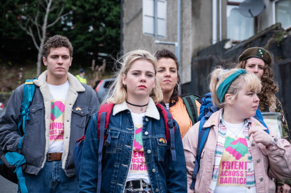 The cast of beloved British series Derry Girls.