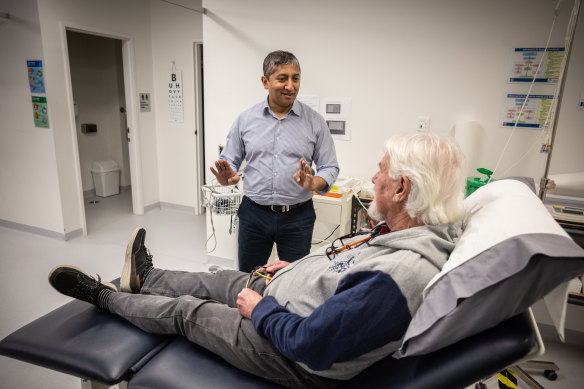 Dr Umair Masood and his patient Eric Collicoat. 