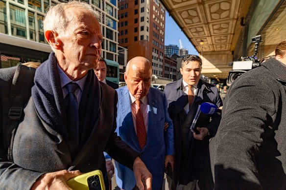 Alan Jones outside the court on Tuesday.