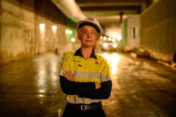 NSW Motorways chief executive Camilla Drover inside one of the tunnel ramps at the southern end of the M6 motorway.