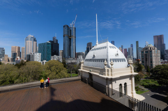 Part of the view from the top of the Exhibition Building.