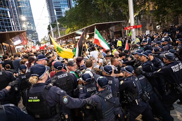 Police arrested 27 protesters on Monday night. 