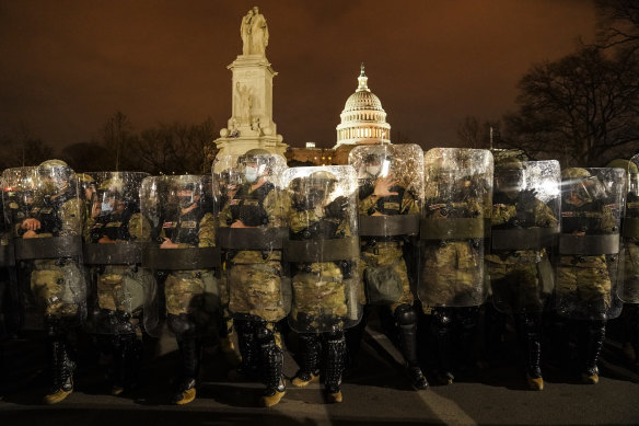 DC National Guard on the night of January 6, after the Capitol had been secured and a curfew put into force.