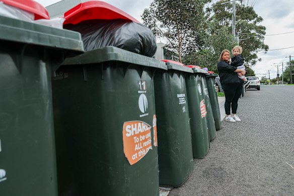 Jacky Stibilj hopes her bin with food and organics will be collected this week after it was skipped last week.