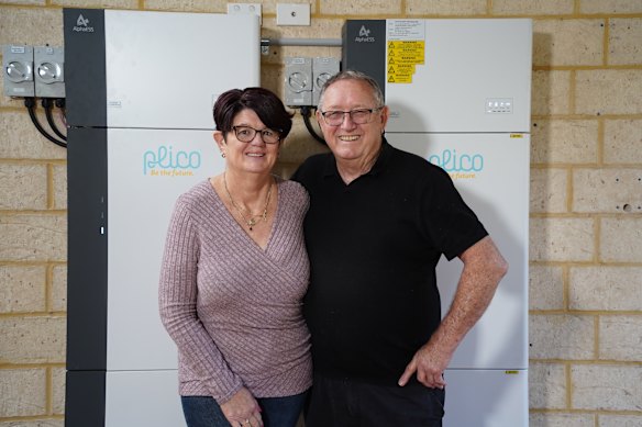 Bedfordale residents David and Ellen Gibbs with their new home battery system.