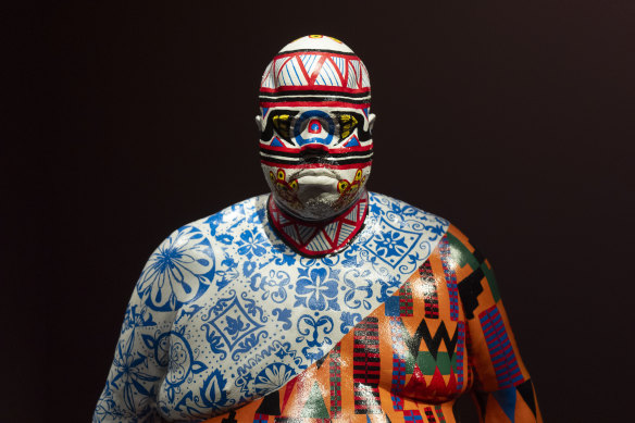 DNA Study Revisited by artist Roberto Lugo, part of an exhibition, The Shape of Power: Stories of Race and American Sculpture, at the Smithsonian American Art Museum in Washington. Such exhibitions are threatened by Trump’s latest order.