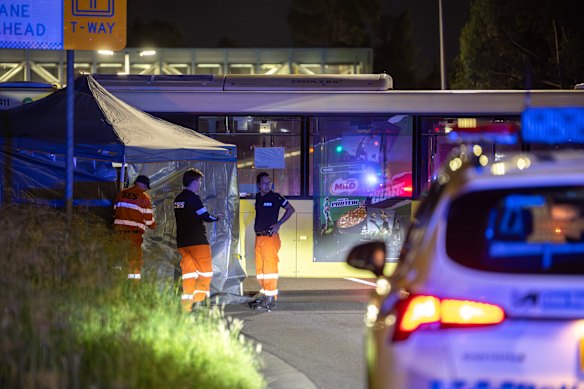 The scene of collision in Bossley Park.