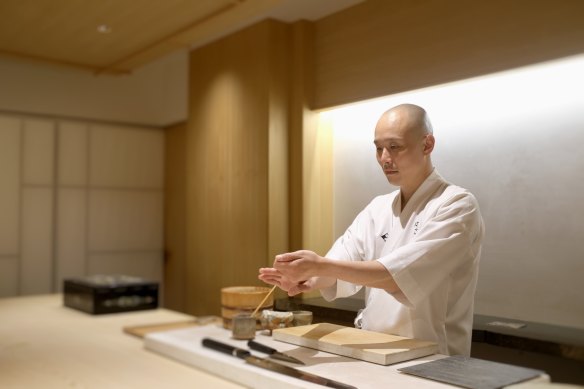 Sushi master Hiroyuki Sato.