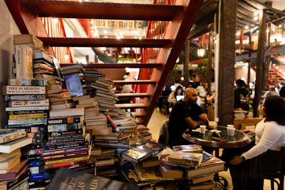 O3 has repurposed thousands of books from Gould’s bookstore.