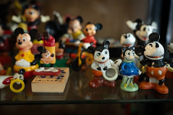 A Mickey Mouse collection is among Martin Sharp’s belongings that remain in his home.