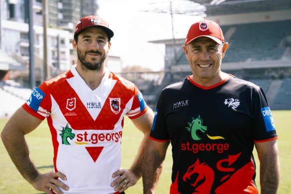 Ben Hunt and Shane Flanagan are all smiles during Saturday’s captain’s run.