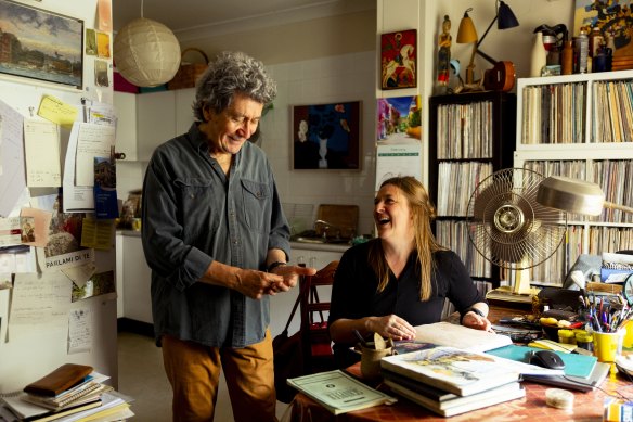 Kelly with Mathilde de Hauteclocque of the State Library of NSW. 