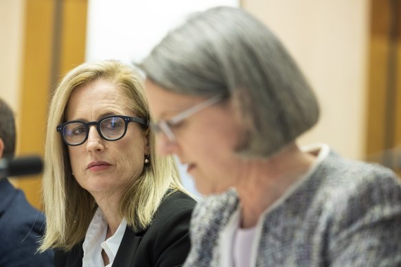 Finance Minister Katy Gallagher and Secretary of the Department of Finance Jenny Wilkinson were repeatedly questioned about PwC during a Senate estimates hearing on Thursday.