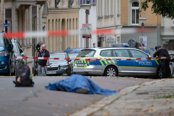 A person has been arrested after a shooting outside a synagogue in Germany.