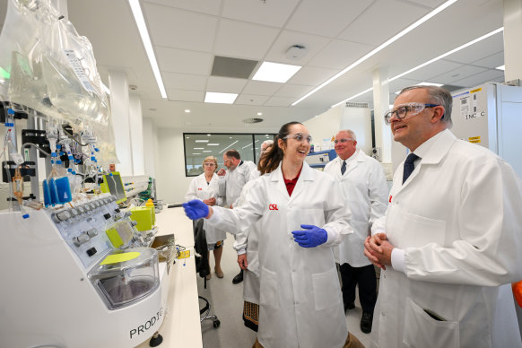 Prime Minister Anthony Albanese at the opening of CSL’s new centre for research and development in Melbourne.