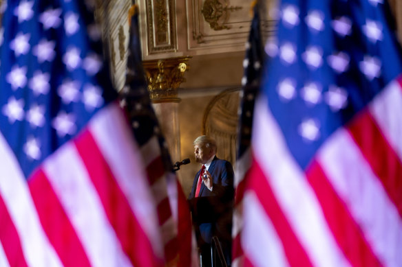 Donald Trump during his announcement. He is again running for president. 