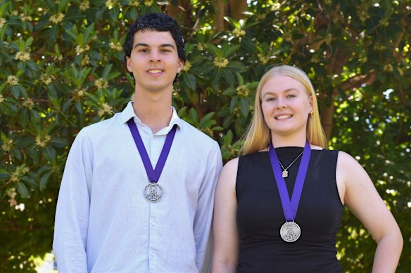 WA Beazley Medal winners Cohen Beveridge and Holly Hunter.