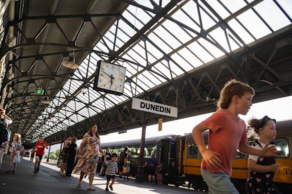 On the platform.