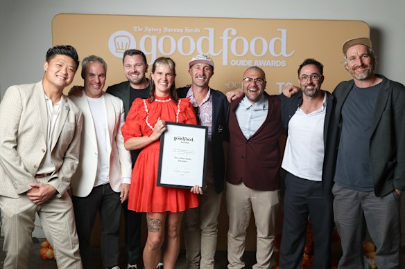 The team after the award. 