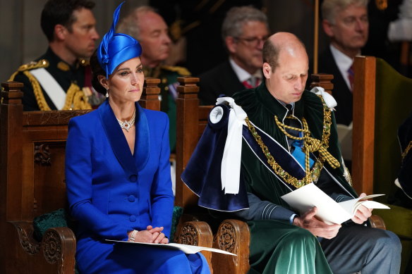 The Prince and Princess of Wales, known as the Duke and Duchess of Rothesay while in Scotland during the ceremony.