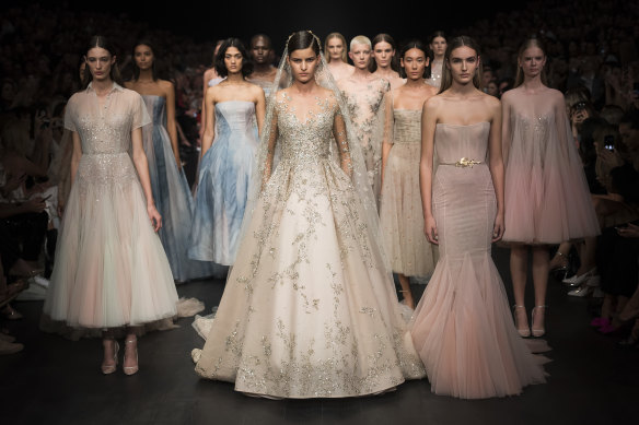 Dreamy ... the Paolo Sebastian finale in the Vogue show at VAMFF.