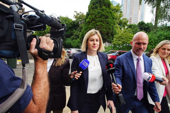 Jess Wilson arrives at the meeting.