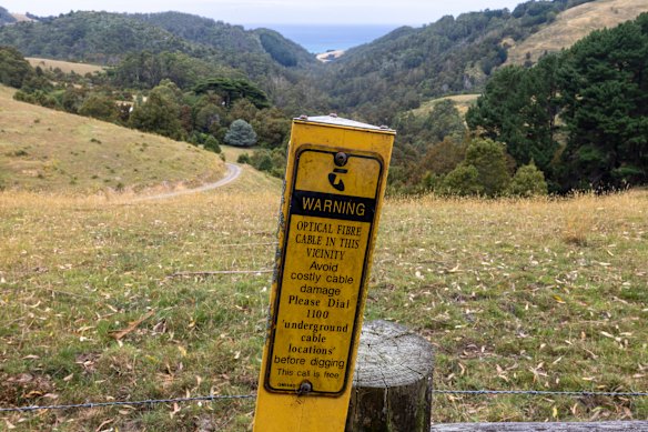 The Telstra infrastructure on Grayson’s property. 