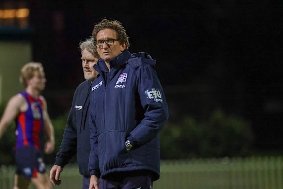 James Hird at Port Melbourne training on Thursday night.