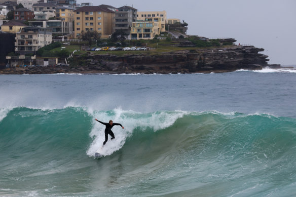 There were big waves at Bondi Beach.