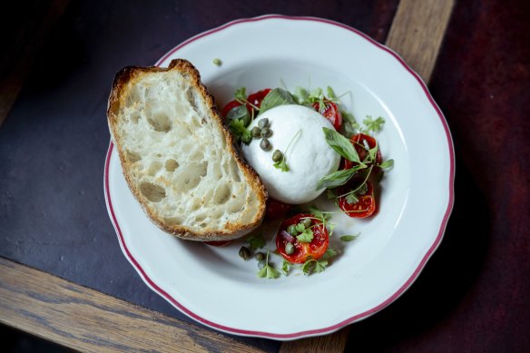 Burrata at The Grounds in the City.