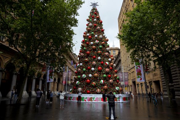 The City of Sydney Christmas tree in Martin Place.