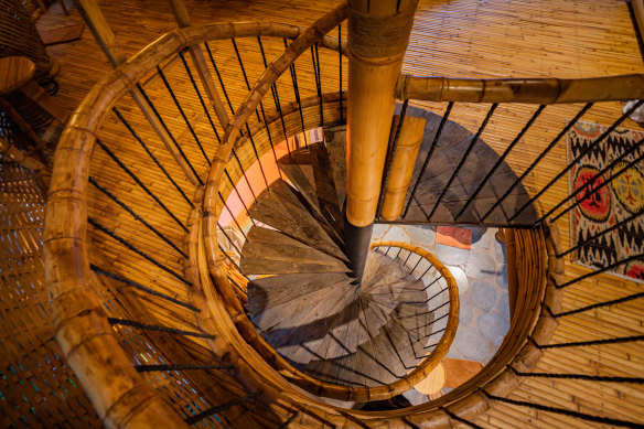 Spiral staircase at Riverbend.