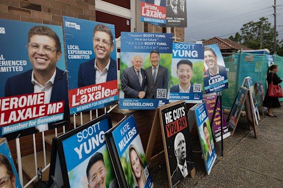 Campaign material in the seat of Bennelong.