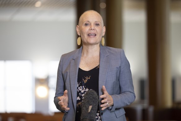 Peta Murphy in February. Diagnosed with cancer at 37, she died in December, aged 50.