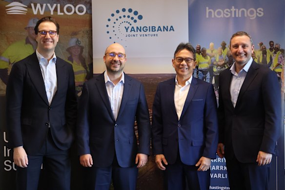 Wyloo executives (L to R) Joel Turco, Chief Development Officer and Luca Giacovazzi, Chief Executive Officer, with Hastings’ executives Charles Lew, Executive Chairman and Vince Catania, general manager - corporate. 