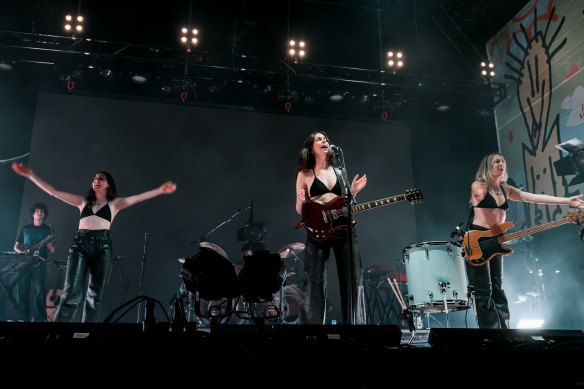 Closing act Haim brought unbridled joy to their set.