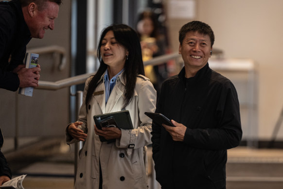 Billionaire Yuesheng Zhang with his assistant at the Inglis sales.